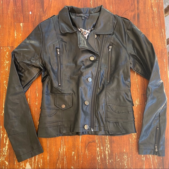 Wishful Park Jackets & Blazers - SOLD——WISHFUL PARK Black Leather Jacket (Juniors)